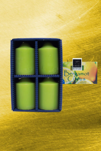 CANDLE – ROOM CENTER 4 PACK (LIME GREEN / BURGAMAN)