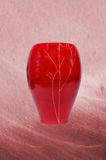 WOODEN VASE LACQUERED