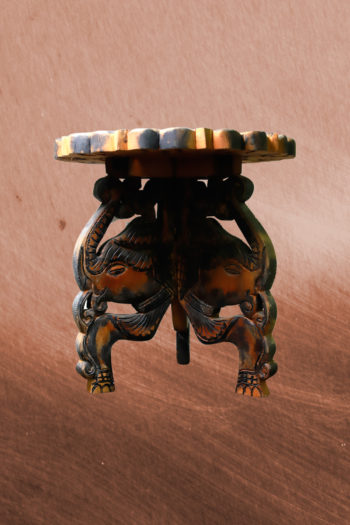 STOOL WITH ELEPHANT CARVING – LAKSALA