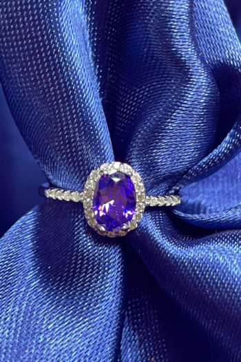 PURPLE STONE & C/Z RING