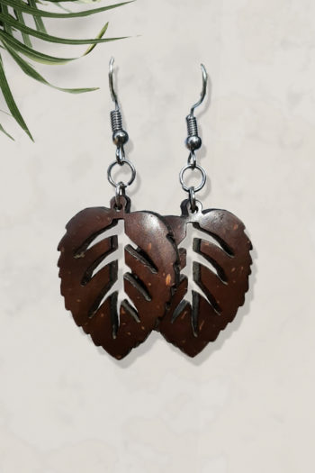 Coconut Shell Earrings – Leaf