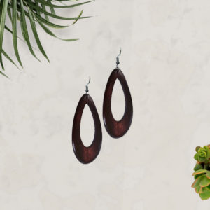 "Elevate style with Oval-shaped Coconut Shell Earrings."