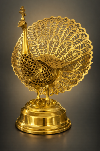 BRASS TABLE LAMP ( PEACOCK )