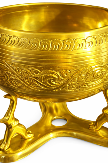 BRASS ELEPHANT BOWL DEEP CARVED